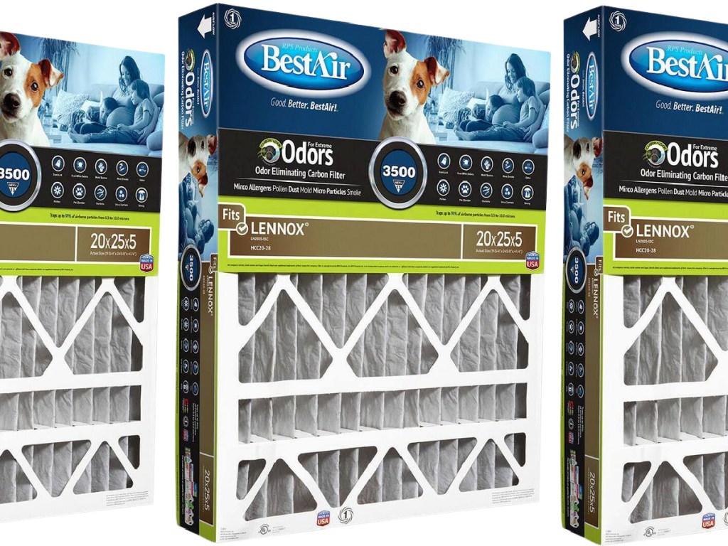BestAir 20 x 25 x 4 Lennox FPR 10 Carbon Air Cleaner Filter