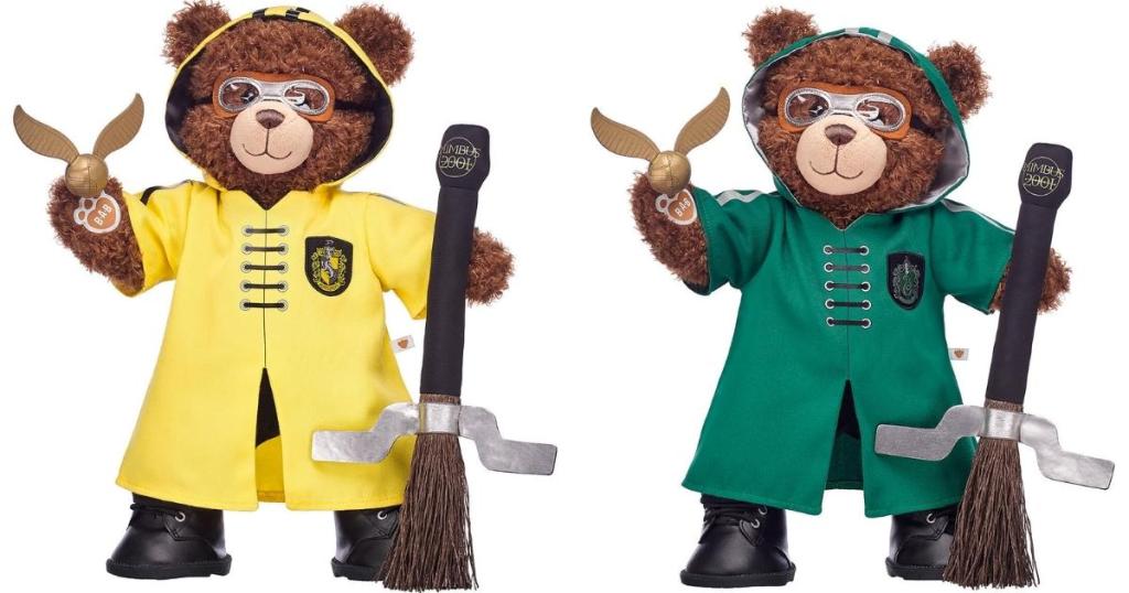 Harry Potter House Bear w/ Quidditch Gift Set, Hufflepuff or Slytherin