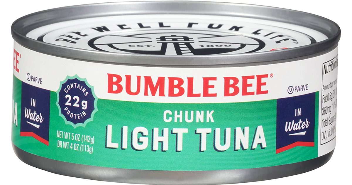 can of bumble bee tuna in water