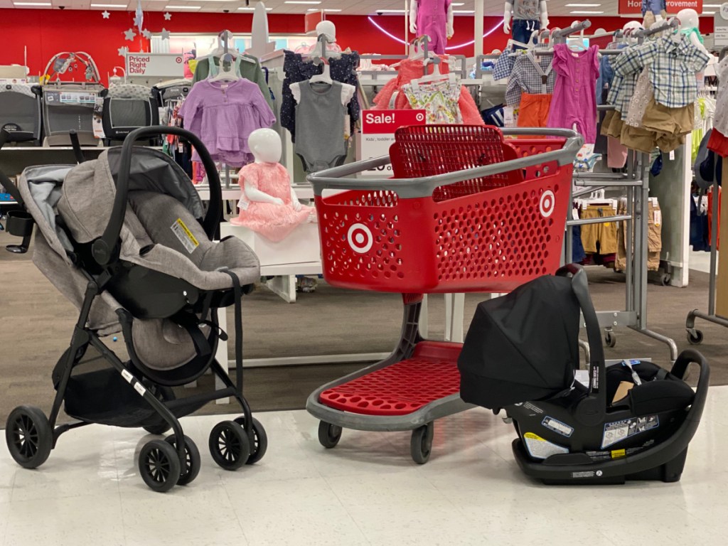 Car Seat, Stroller and shopping cart at Target