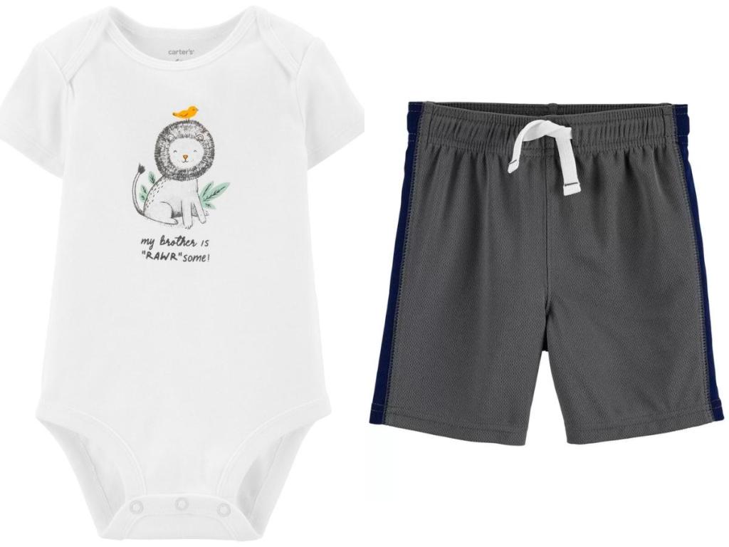 carter's baby boys bodysuit and shorts