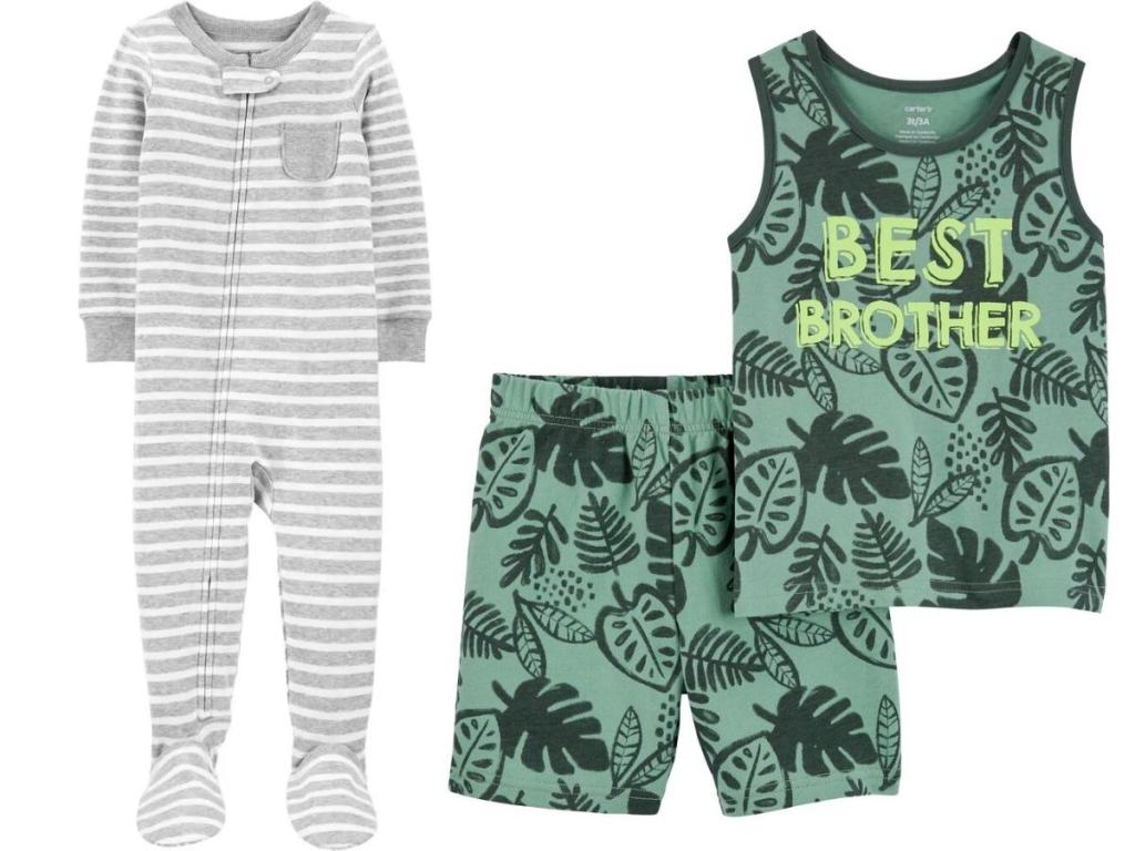 carter's toddler boys pajama and clothing set