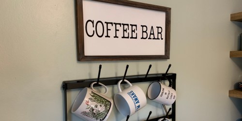 Declutter Cabinets with a Cute Coffee Mug Rack (Starting at $12!)
