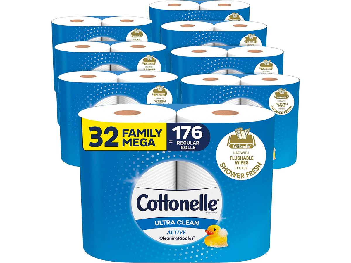 Cottonelle Ultra Clean Toilet Paper Family Mega Rolls 32-Count