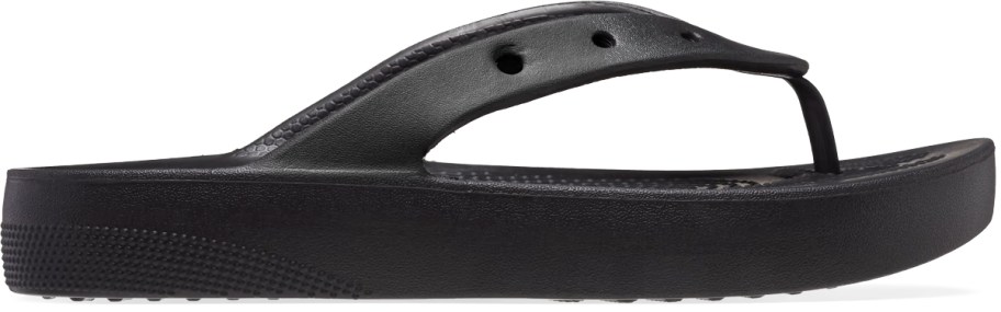 black crocs platform flip flop