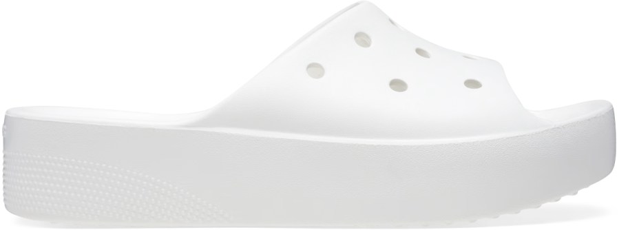 white crocs platform slide