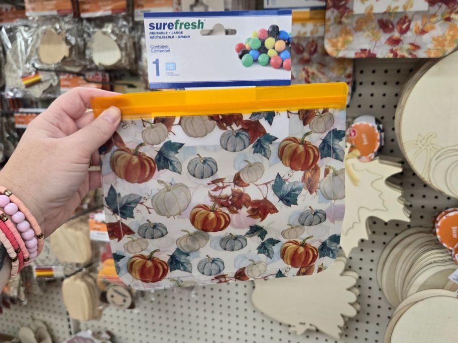 Dollar-Tree-Reusable-Fall-Bags ديكور جديد لشجرة الدولار في الخريف نحن نقع فيه | اللافتات الريفية والعلب المعدنية والقرع وغير ذلك الكثير