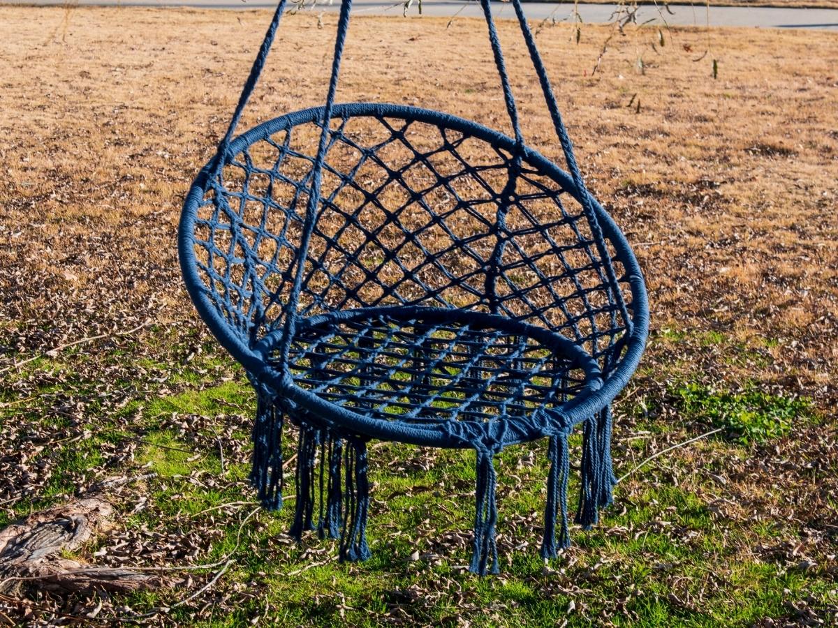 Equip Macrame Outdoor Hammock Chair in Blue