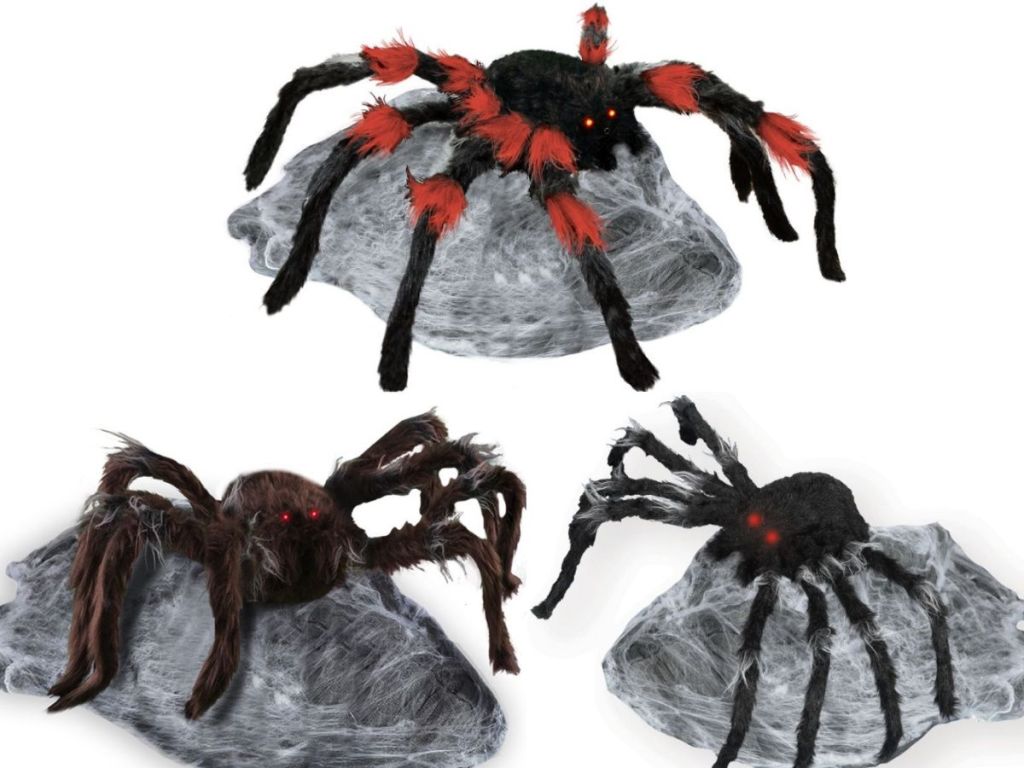 Giant jumping halloween spider decoration