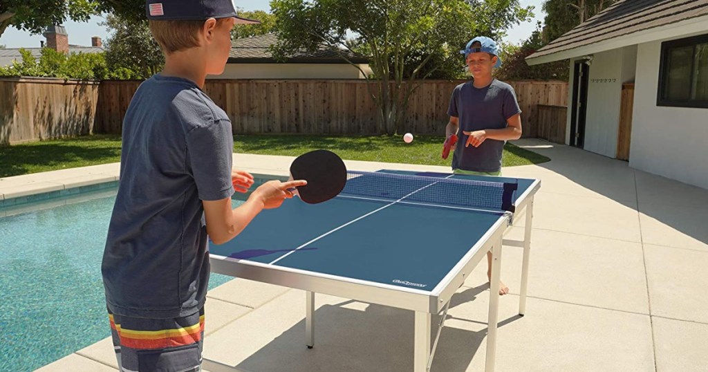 GoSports Mid-Size Indoor/Outdoor Table Tennis Game Set in Blue