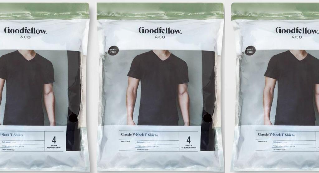 Goodfellow & Co Men's 4+1 Bonus Pack Short Sleeve V-Neck Undershirts
