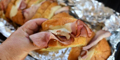 Easy Grilled Ham and Cheese Pull Apart Sandwiches (Perfect Camping or Tailgating Recipe!)