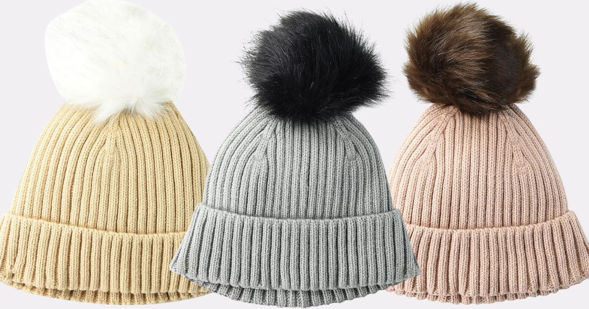 Amazon Essentials Women's Ribbed Pom Beanie Only $5.30 On Amazon (Reg ...