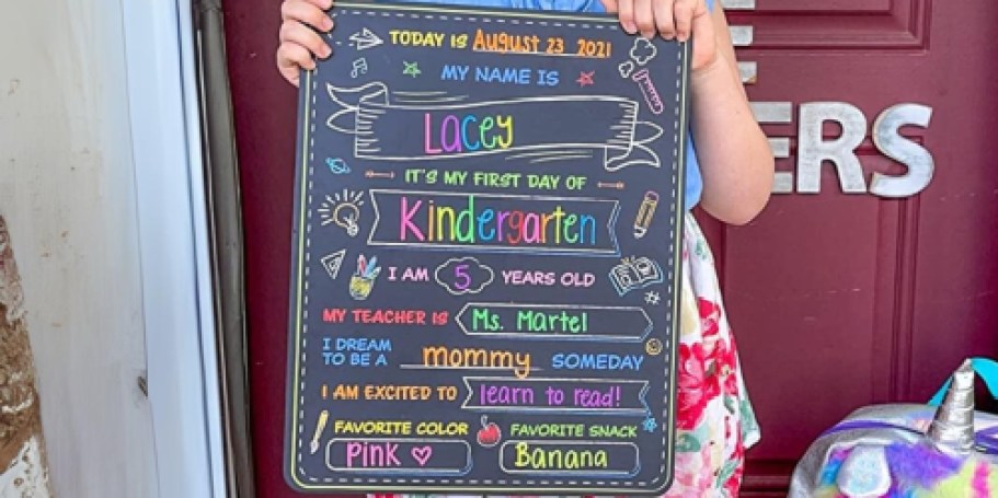 First and Last Day of School Chalkboard Sign Just $3.54 on Amazon (Reg. $9)