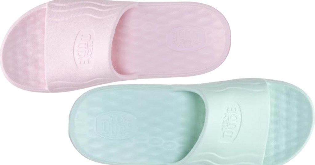 Pink and green slides