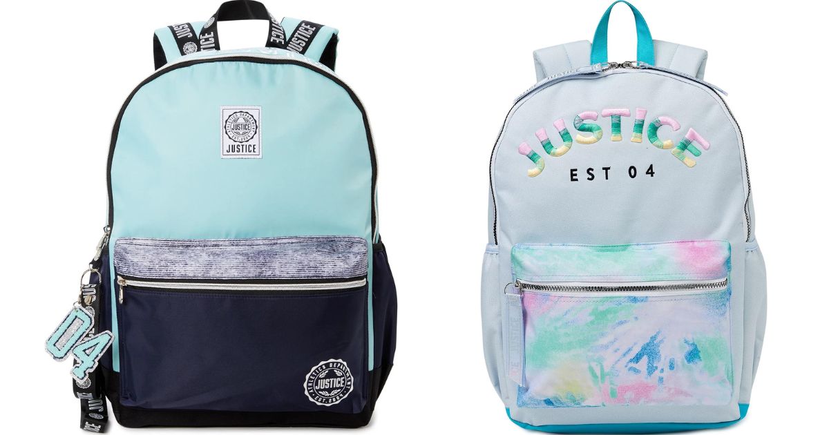 Justice bookbags clearance on sale