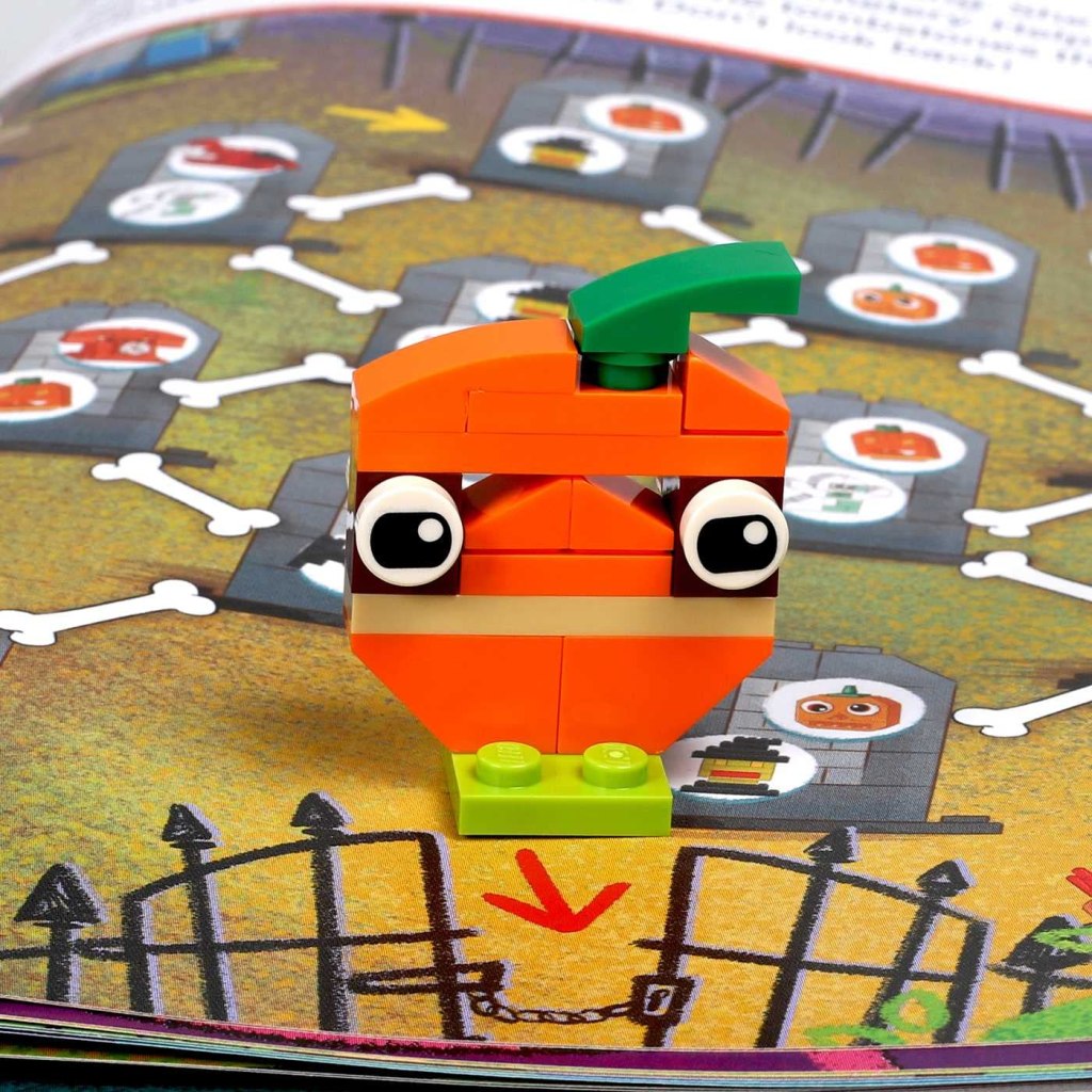 Lego Pumpkin showing in activity book