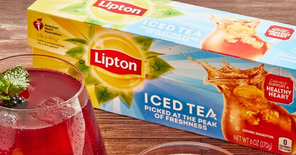 box of Lipton iced tea bags