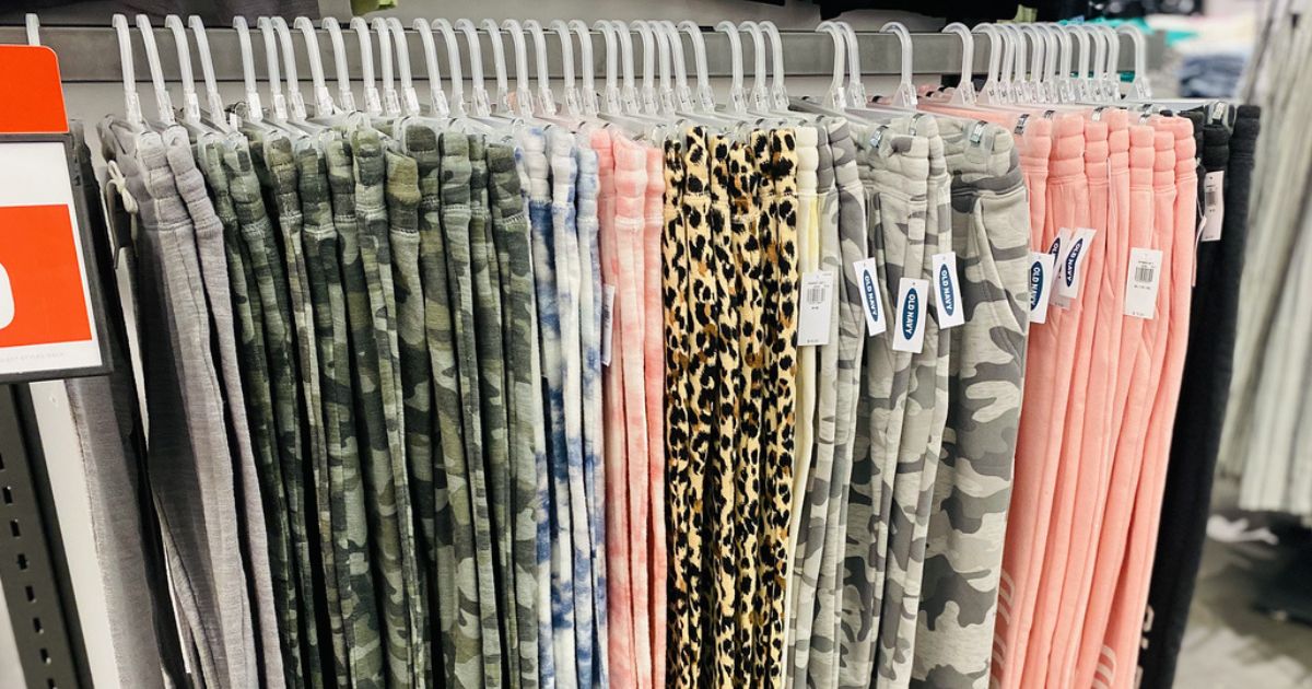 Old Navy Joggers hanging in store