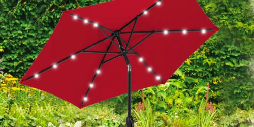 Patio Umbrella w/ Solar Lights from $47.50 Shipped (Regularly $85) | Perfect for Summer Nights!