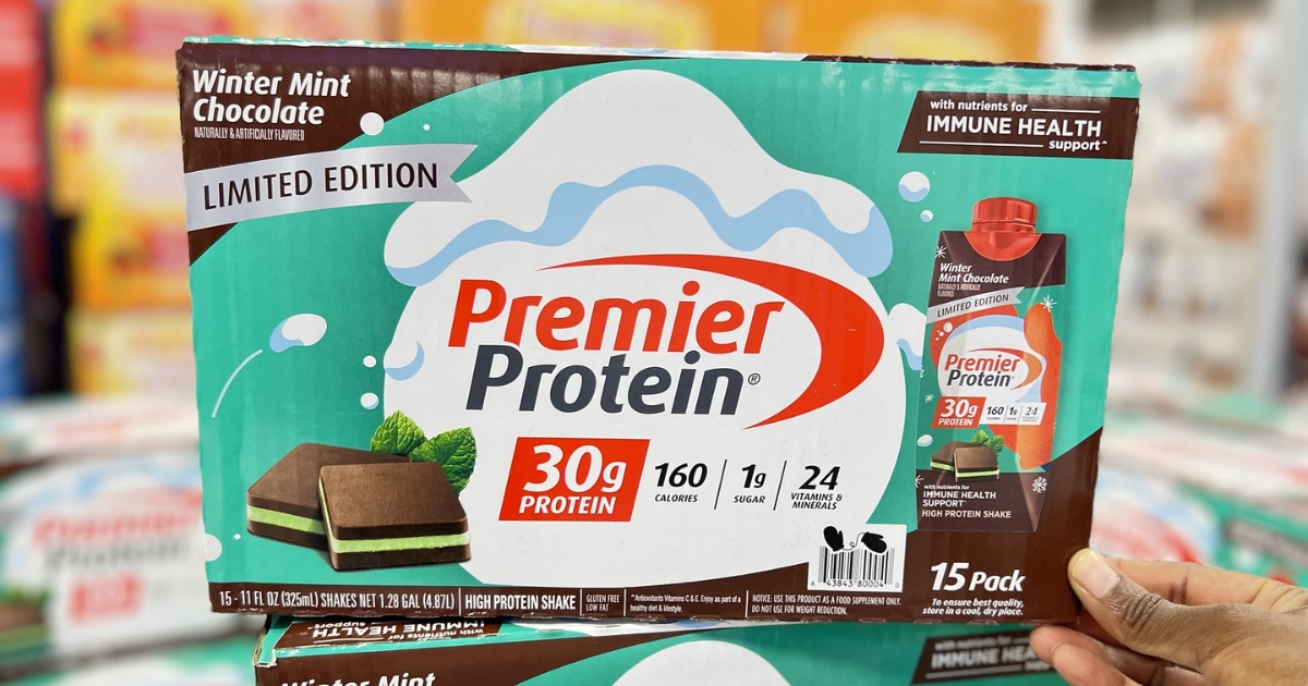 Premier Protein Shakes Limited Edition Winter Mint Chocolate 15-Pack Only  $ at Sam's Club (In-Store & Online) | Hip2Save