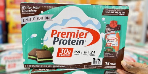 Premier Protein Shakes Limited Edition Winter Mint Chocolate 15-Pack Only $26.48 at Sam’s Club (In-Store & Online)