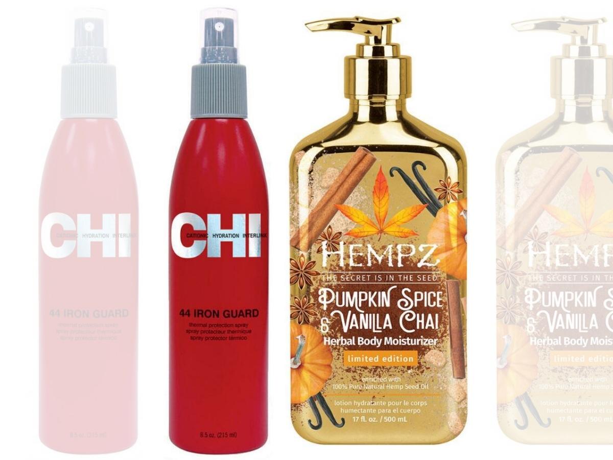 Product bottles at Beauty Brands
