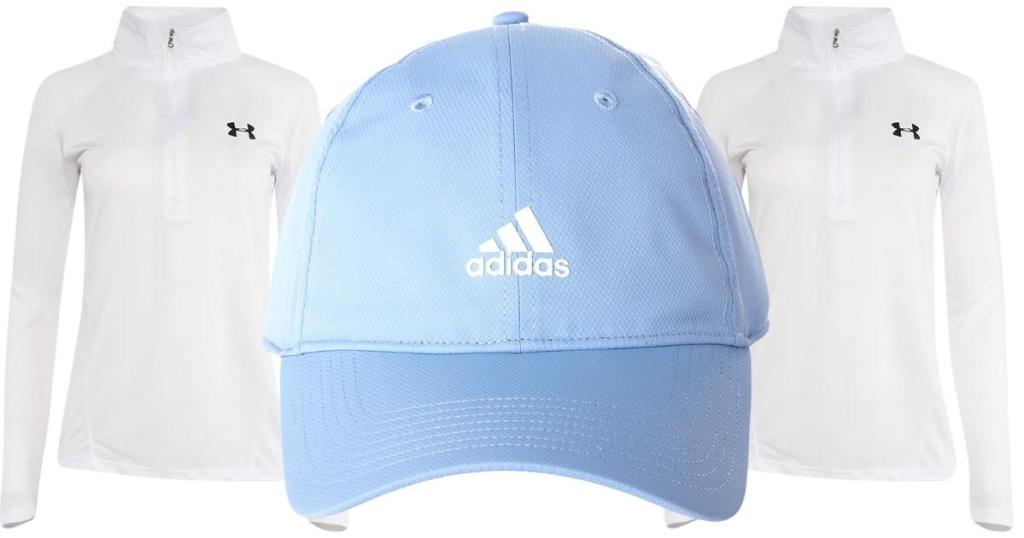 Adidas Women's Hat and Under Armour 1/2 Zip Pullover