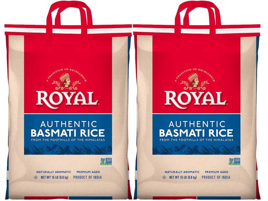 two large bags of Royal Basmati Rice