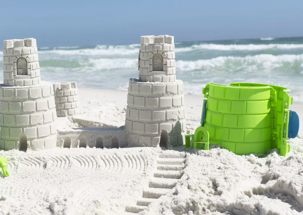 sand castles on beach