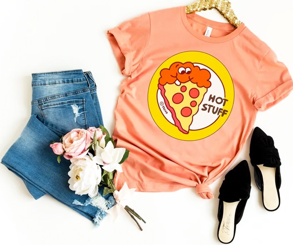 orange pizza Scratch & Sniff Sticker Costume Tee