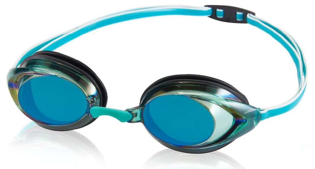 turquoise swim goggles