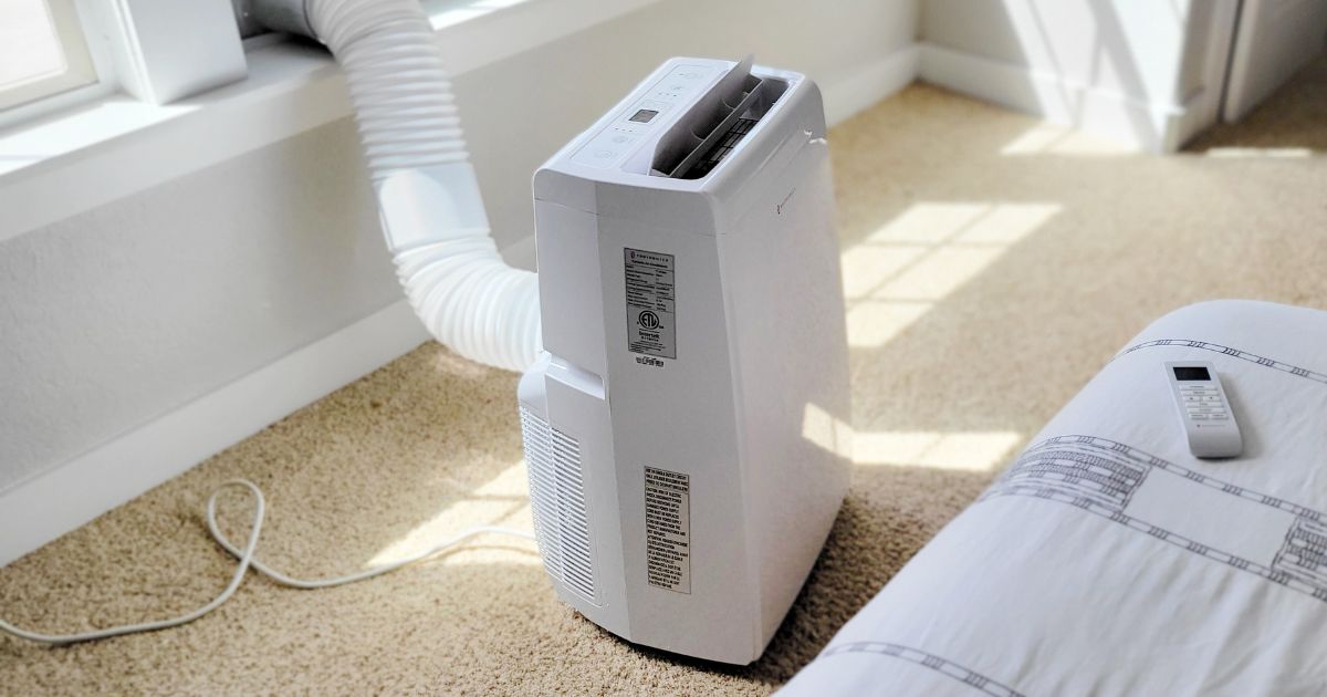 portable air conditioner in living room