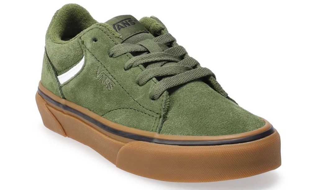 kids green suede Vans shoes