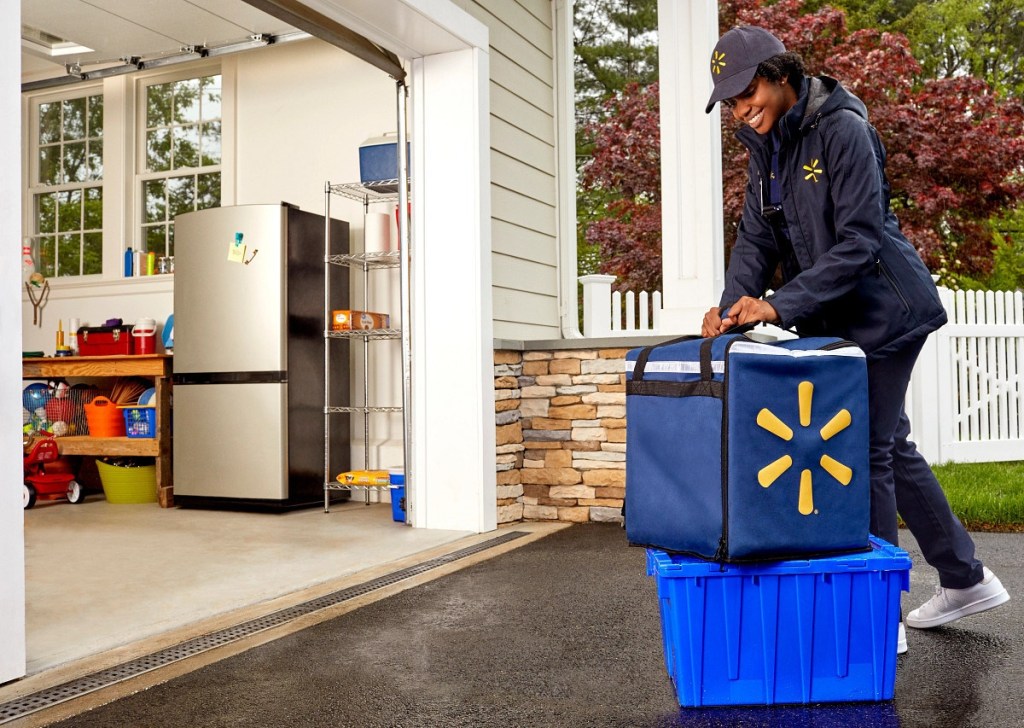 Walmart grocery delivery in garage