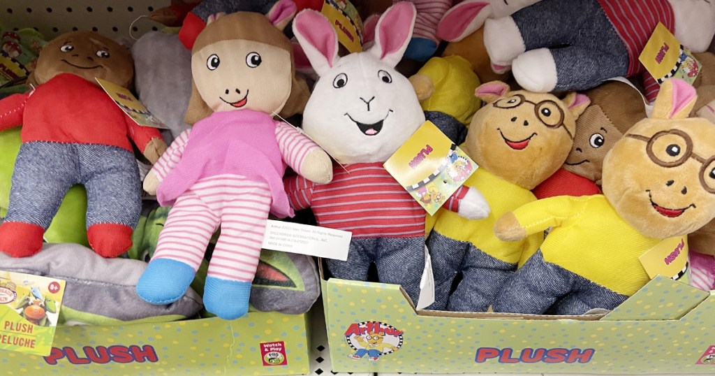arthur and friends plush on shelf in store