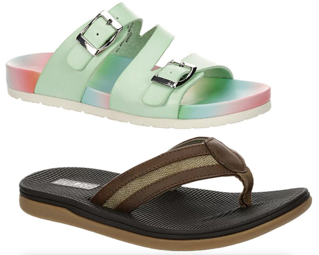 mint footbed sandal and flip flops