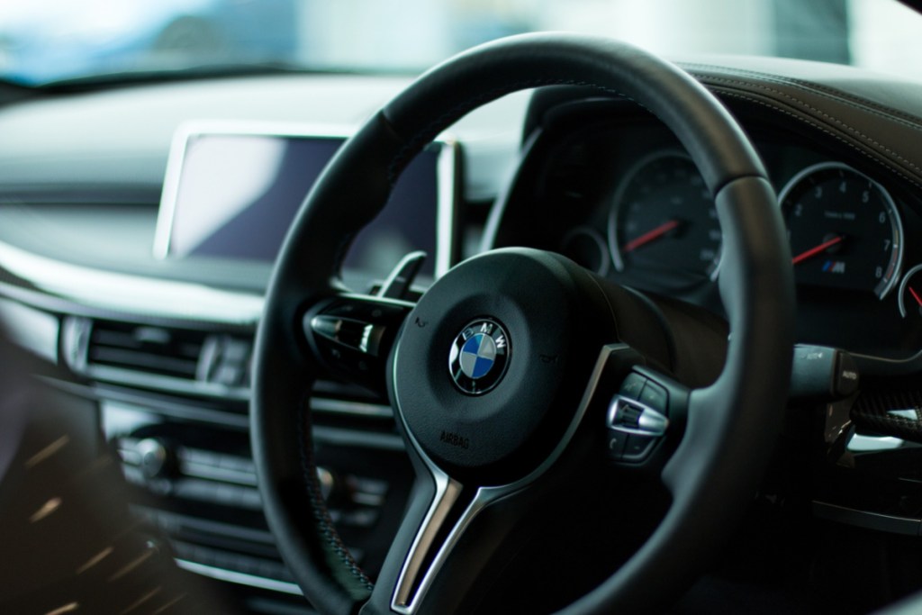 a steering wheel of a bmw