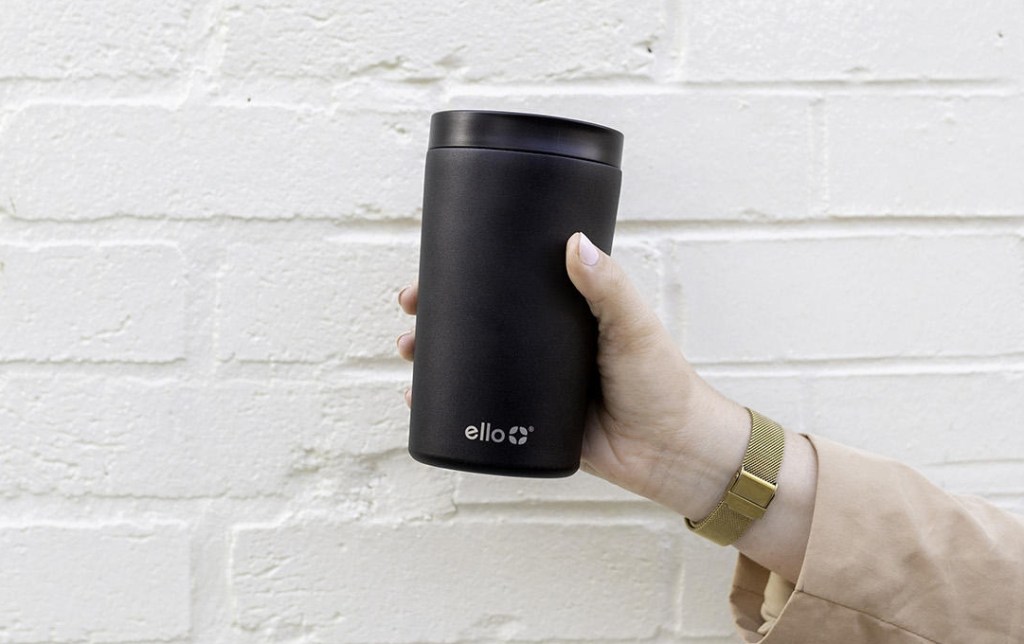 hand holding an ello jones tumbler