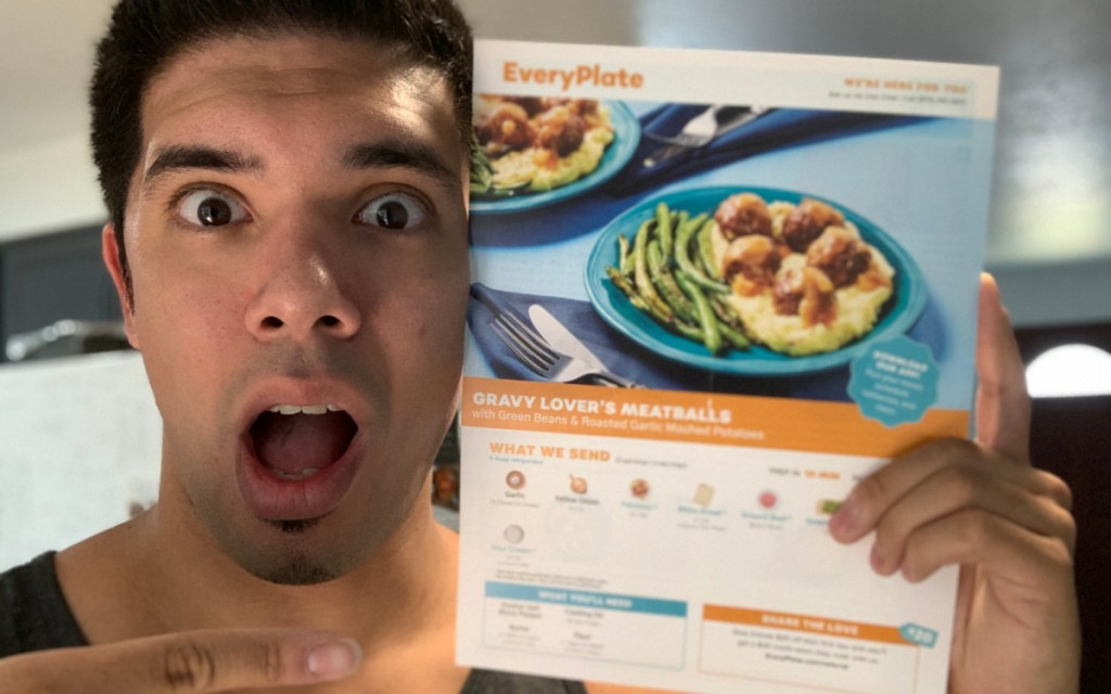 man holding everyplate instructions