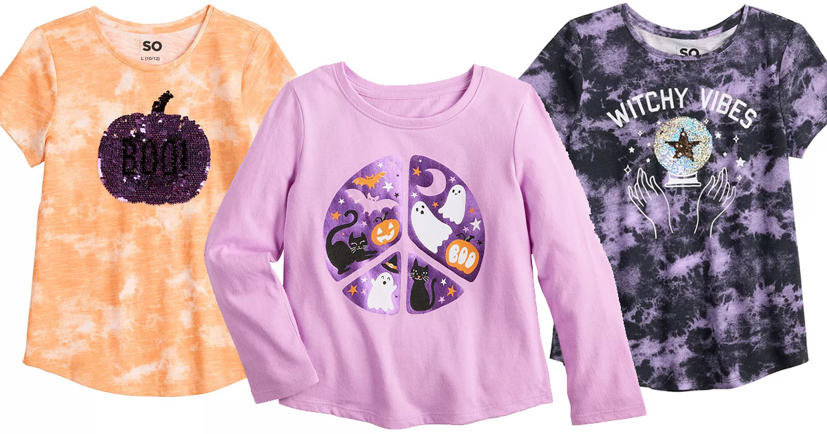 Kohl's Girls Fall & Halloween Clothing from 5.60 Tees, Pajamas
