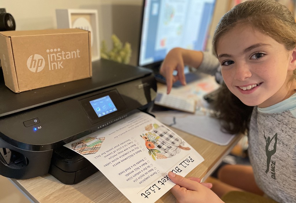 printing fall bucket list with hp instant ink