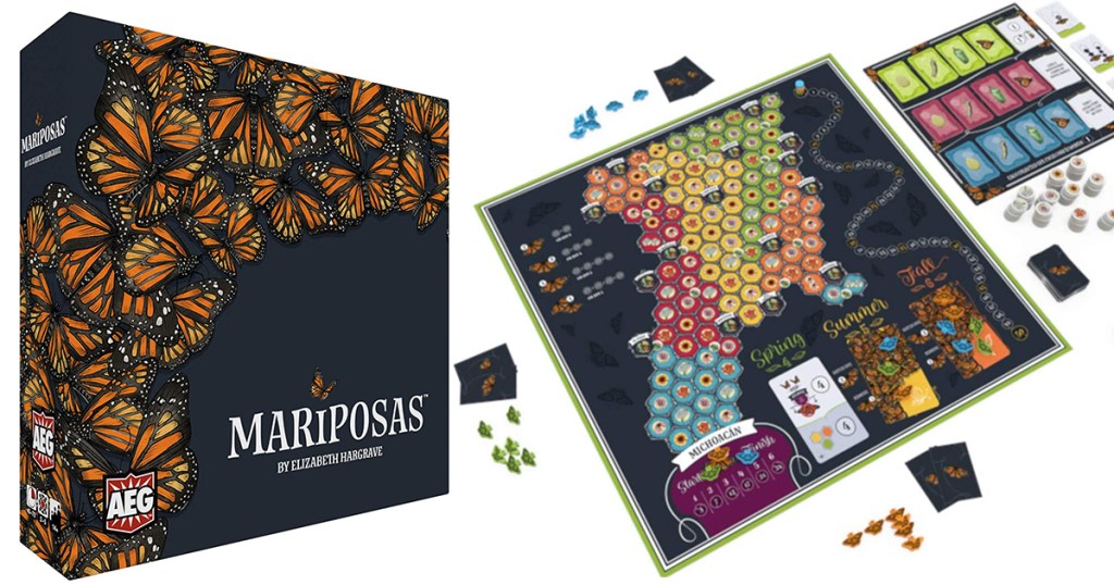 mariposas board game box and game play