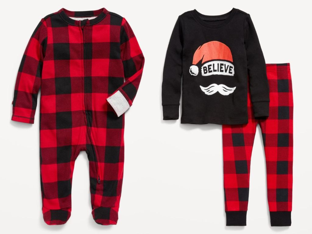 baby and toddler holiday pajamas