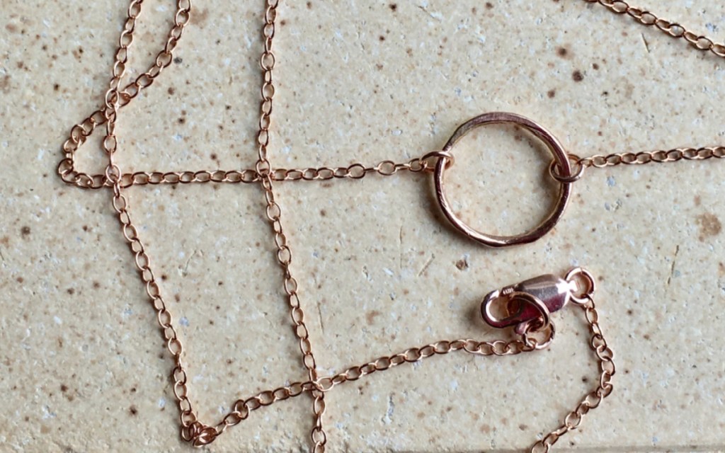 rose gold ring necklace