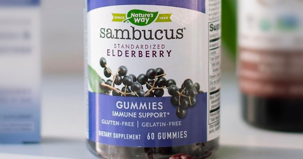 sambucus immune support gummies on counter