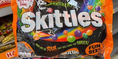 Skittles Sour Fun Size Halloween Candy 10.72oz Bag JUST $3 on Amazon