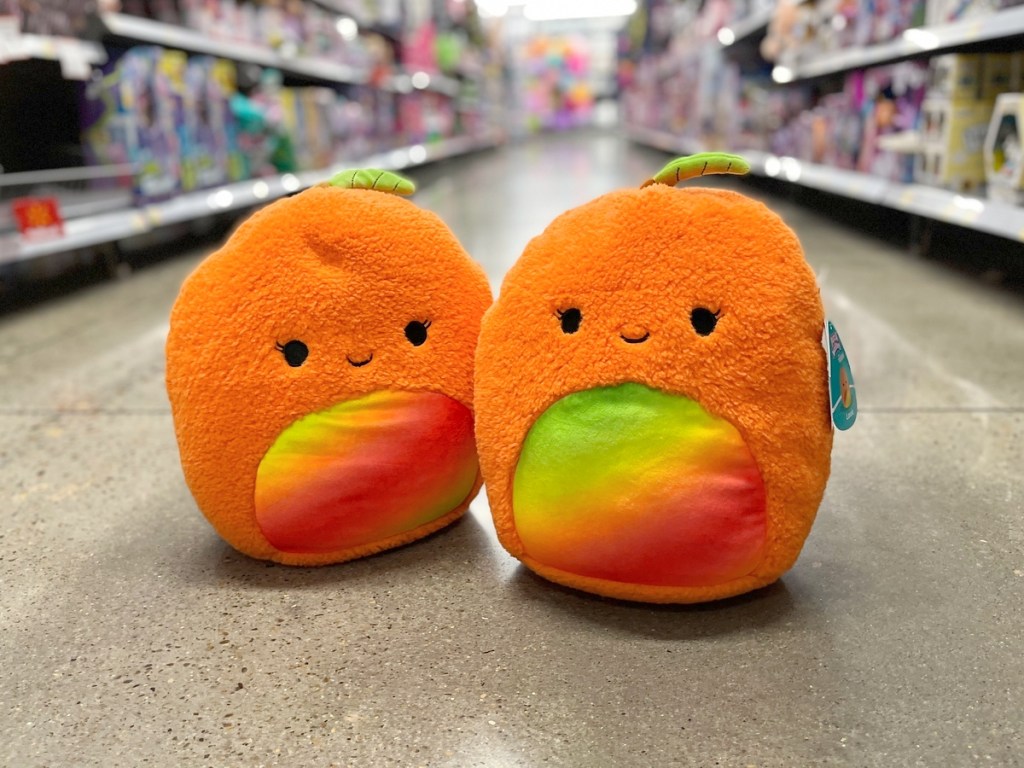 2 fuzzy orange squishmallows
