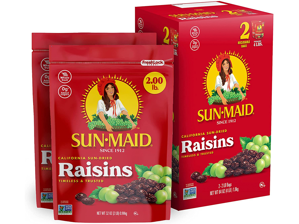 sun maid raisins 2 bags