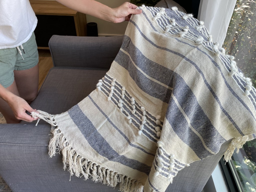 boutique rugs throw blanket - coastal grandmother style